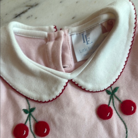 Little English Cherry Embroidered Pink Dress - 3T - Picture 2 of 4